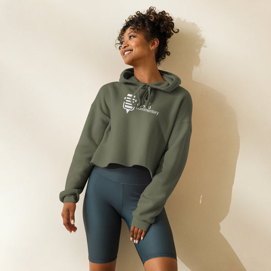 Ladies Colored Commentary Crop Hoodie